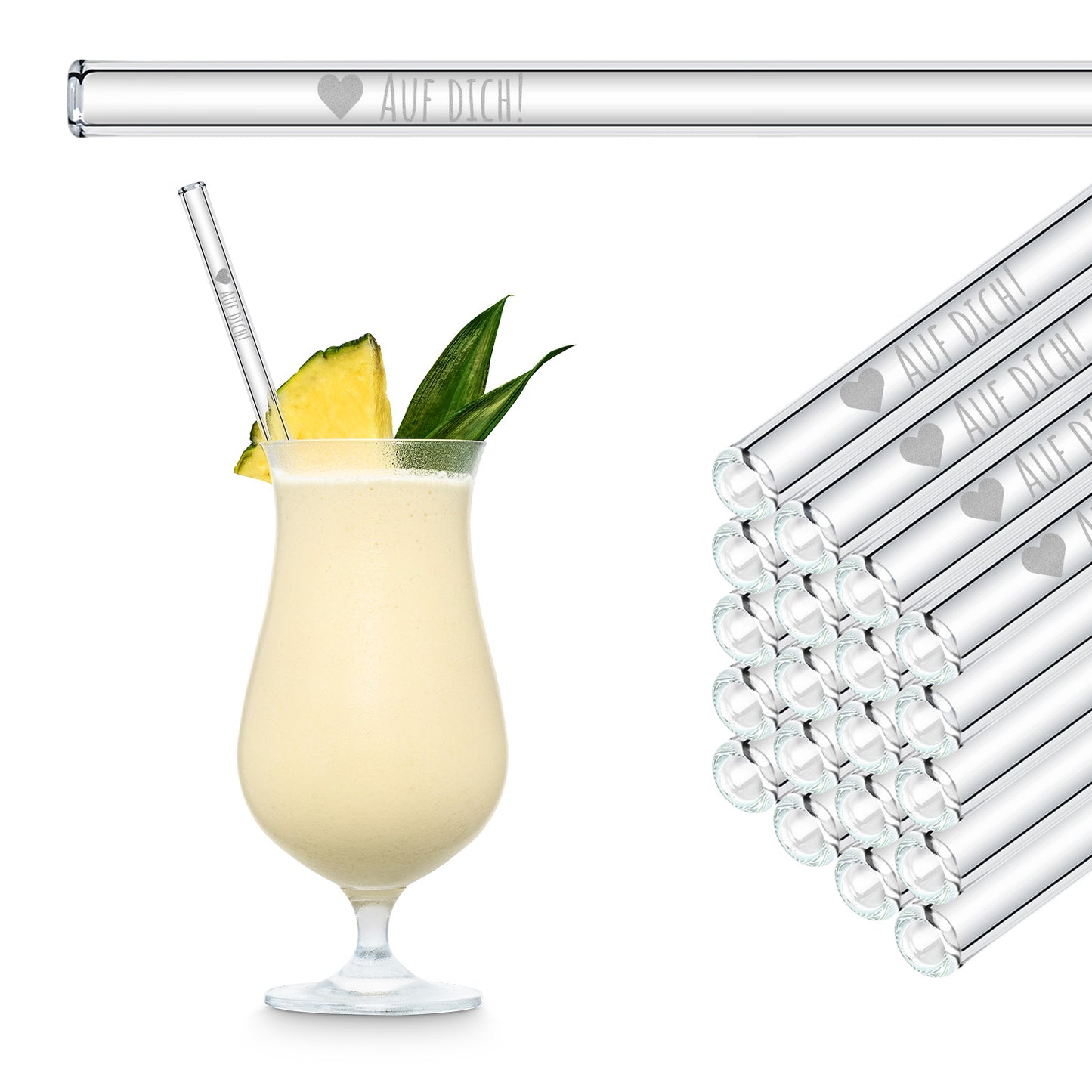 On you! Engraved glass straws - saying guest gift for wedding guests